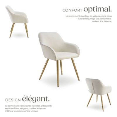 Chaise tectake polyester 82 cm beige
