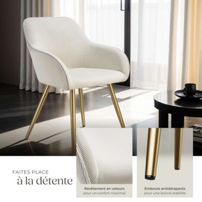 Chaise tectake polyester 82 cm beige