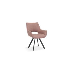 Chaise TIMOTE Tissu Rose, dimension H86.5 x L61 x P64, idéal pour votre cuisine ou salle à manger