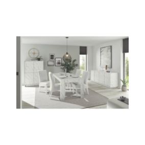 Chaise URBAN simili-cuir Blanc, dimensions: H99 x L46 x P63 cm, idéal pour une salle à manger moderne et design