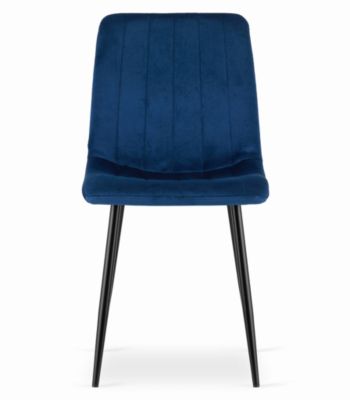 Chaise VALORA JEWA - Velours bleu marine, design ergonomique x 3
