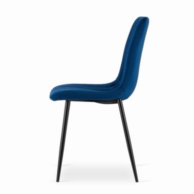 Chaise VALORA JEWA - Velours bleu marine, design ergonomique x 3