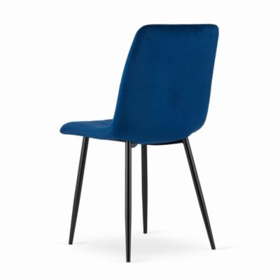 Chaise VALORA JEWA - Velours bleu marine, design ergonomique x 3