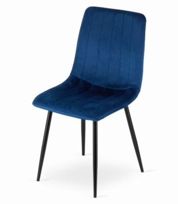 Chaise VALORA JEWA - Velours bleu marine, design ergonomique x 3