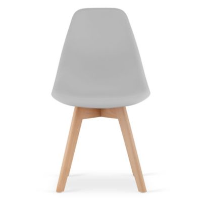 Chaise Valora KITO ergonomique, pieds en bois gris, pour salon (x2)