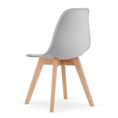 Chaise Valora KITO ergonomique, pieds en bois gris, pour salon (x2)