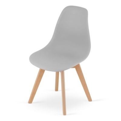 Chaise Valora KITO ergonomique, pieds en bois gris, pour salon (x2)
