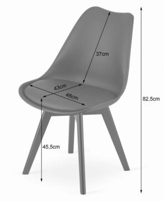 Chaise VALORA RIXK - Design ergonomique blanc pour salon x4