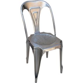 Chaise Vintage en métal Argent