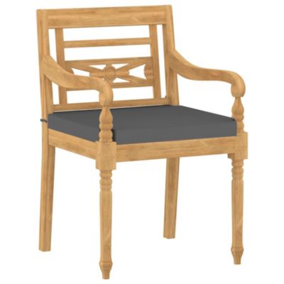 Chaises Batavia lot de 4 avec coussins Bois de teck solide