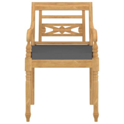 Chaises Batavia lot de 4 avec coussins Bois de teck solide