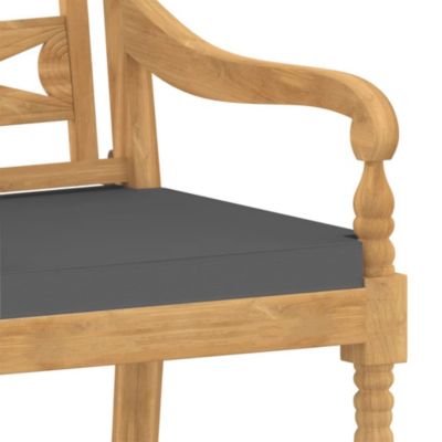 Chaises Batavia lot de 4 avec coussins Bois de teck solide