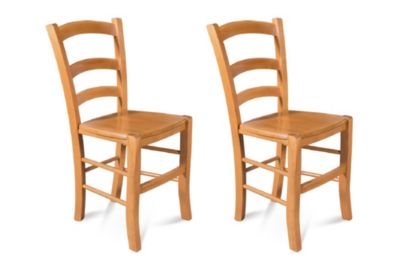 Chaises bois assise bois (lot de 2) - TINA
