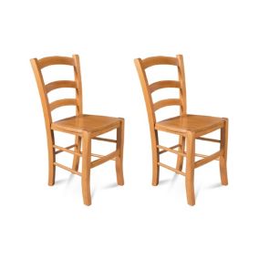 Chaises bois assise bois (lot de 2) - TINA