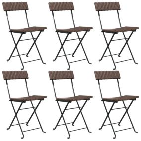 Chaises de bistrot pliantes lot de 6 Résine tressée et acier