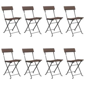 Chaises de bistrot pliantes lot de 8 Résine tressée et acier