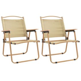 Chaises de camping lot de 2 Beige 54x55x78 cm Tissu Oxford