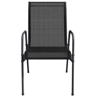 Chaises de jardin 4 pcs Acier et textilène Noir