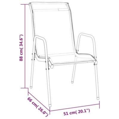 Chaises de jardin 4 pcs Acier et textilène Noir