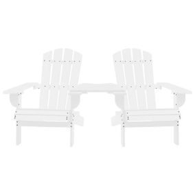 Chaises de jardin Adirondack avec table bois de sapin blanc