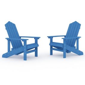 Chaises de jardin Adirondack lot de 2 PEHD Bleu aqua