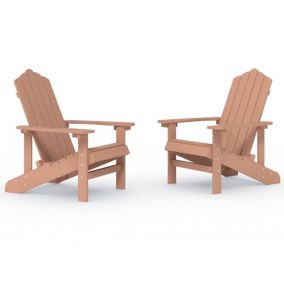 Chaises de jardin Adirondack lot de 2 PEHD Marron