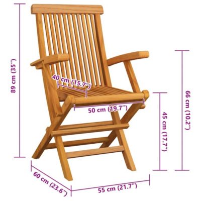 Chaises de jardin avec coussins bleu royal lot de 8 Teck massif vidaXL