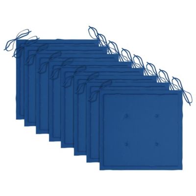 Chaises de jardin avec coussins bleu royal lot de 8 Teck massif vidaXL