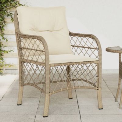 Chaises de jardin avec coussins lot de 2 beige résine tressée vidaXL