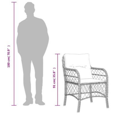 Chaises de jardin avec coussins lot de 2 beige résine tressée vidaXL