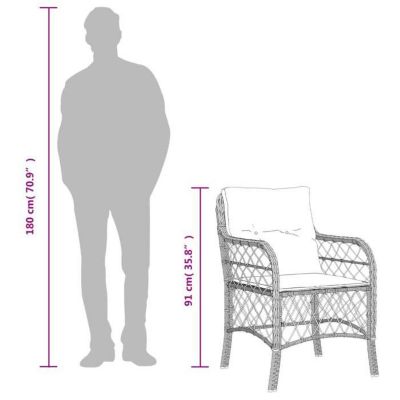 Chaises de jardin avec coussins lot de 2 beige résine tressée vidaXL