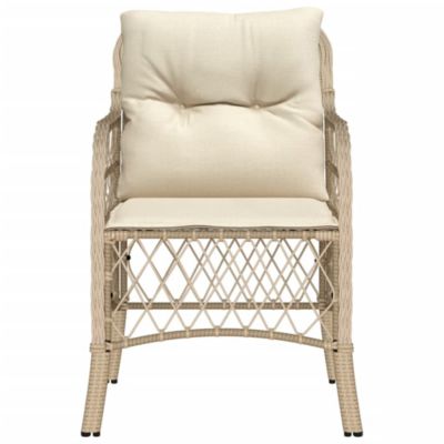 Chaises de jardin avec coussins lot de 2 beige résine tressée vidaXL
