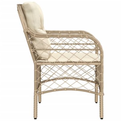 Chaises de jardin avec coussins lot de 2 beige résine tressée vidaXL