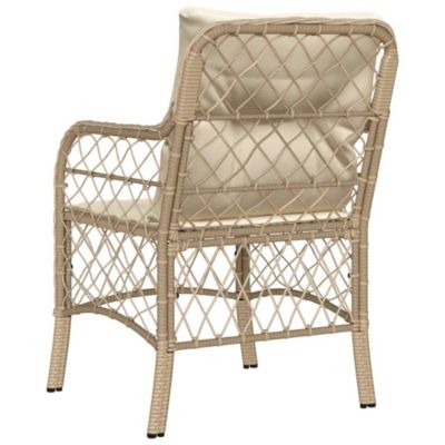 Chaises de jardin avec coussins lot de 2 beige résine tressée vidaXL