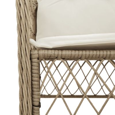 Chaises de jardin avec coussins lot de 2 beige résine tressée vidaXL