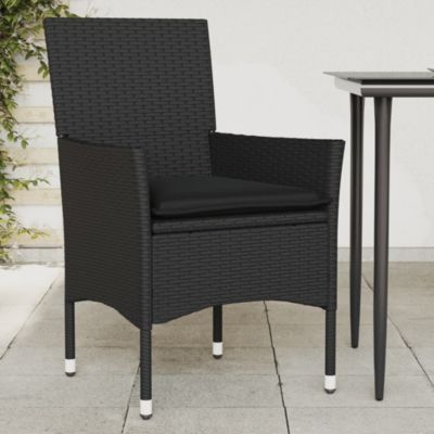 Chaises de jardin avec coussins lot de 2 noir résine tressée vidaXL