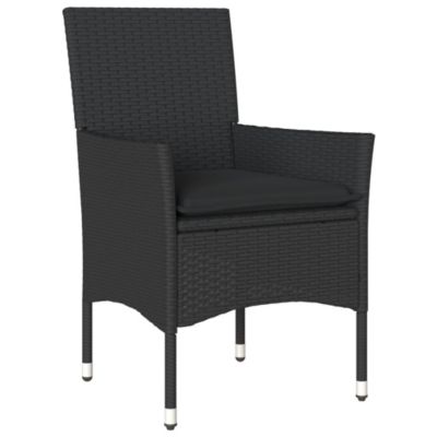 Chaises de jardin avec coussins lot de 2 noir résine tressée vidaXL