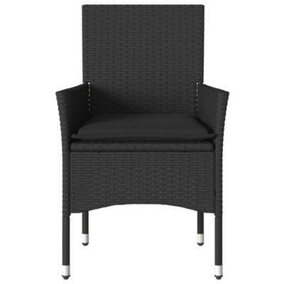 Chaises de jardin avec coussins lot de 2 noir résine tressée vidaXL