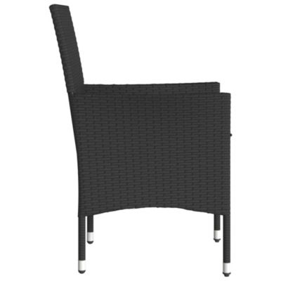 Chaises de jardin avec coussins lot de 2 noir résine tressée vidaXL