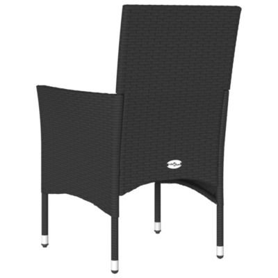 Chaises de jardin avec coussins lot de 2 noir résine tressée vidaXL