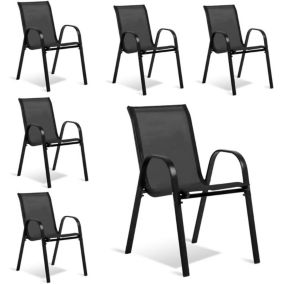 Chaises de Jardin Empilables Textilène x6