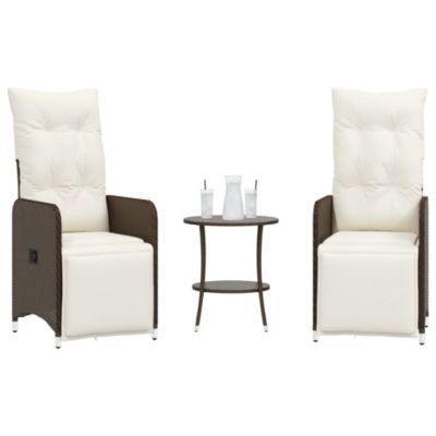 Chaises de jardin inclinables lot de 2 et table résine tressée vidaXL