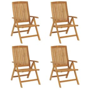 Chaises de jardin inclinables lot de 4 bois massif de teck