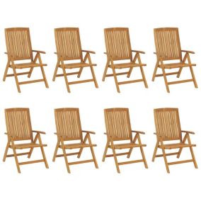 Chaises de jardin inclinables lot de 8 Bois de teck solide