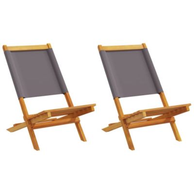 Chaises de jardin lot de 2 anthracite bois acacia massif tissu vidaXL