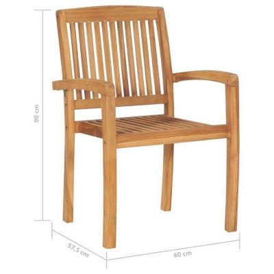 Chaises de jardin lot de 2 avec coussins bordeaux Teck massif vidaXL