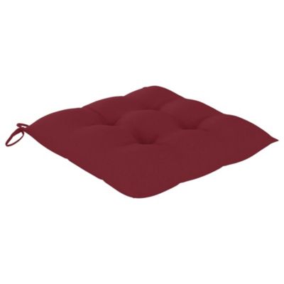 Chaises de jardin lot de 2 avec coussins bordeaux Teck massif vidaXL