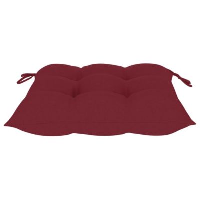 Chaises de jardin lot de 2 avec coussins bordeaux Teck massif vidaXL
