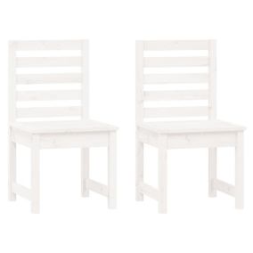 Chaises de jardin lot de 2 blanc 50x48x91,5 cm bois massif pin