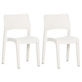 Chaises de jardin lot de 2 Blanc Polypropylène